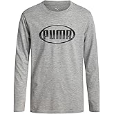 PUMA Boys' T-Shirt - Long Sleeve Logo T-Shirt for Boys - Athletic Crewneck Long Sleeve Tee (S-XL)