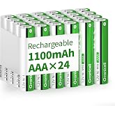 Granicell 24-Pack NiMH Rechargeable AAA Batteries | 1.2V Low Self-Discharge for Smart Locks, Remotes &amp; Tech Devices 10-Year Life Leak-Proof, Extreme-Temp Resistant