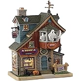Lemax Home Haunting Services Lighted Building, #55303, 8.74-in | Ghostly Experts Guarantee Chills in Every Corner | 6.5 x 8.74 x 5.12 In, LED &amp; Adaptor | Spooky Town Display