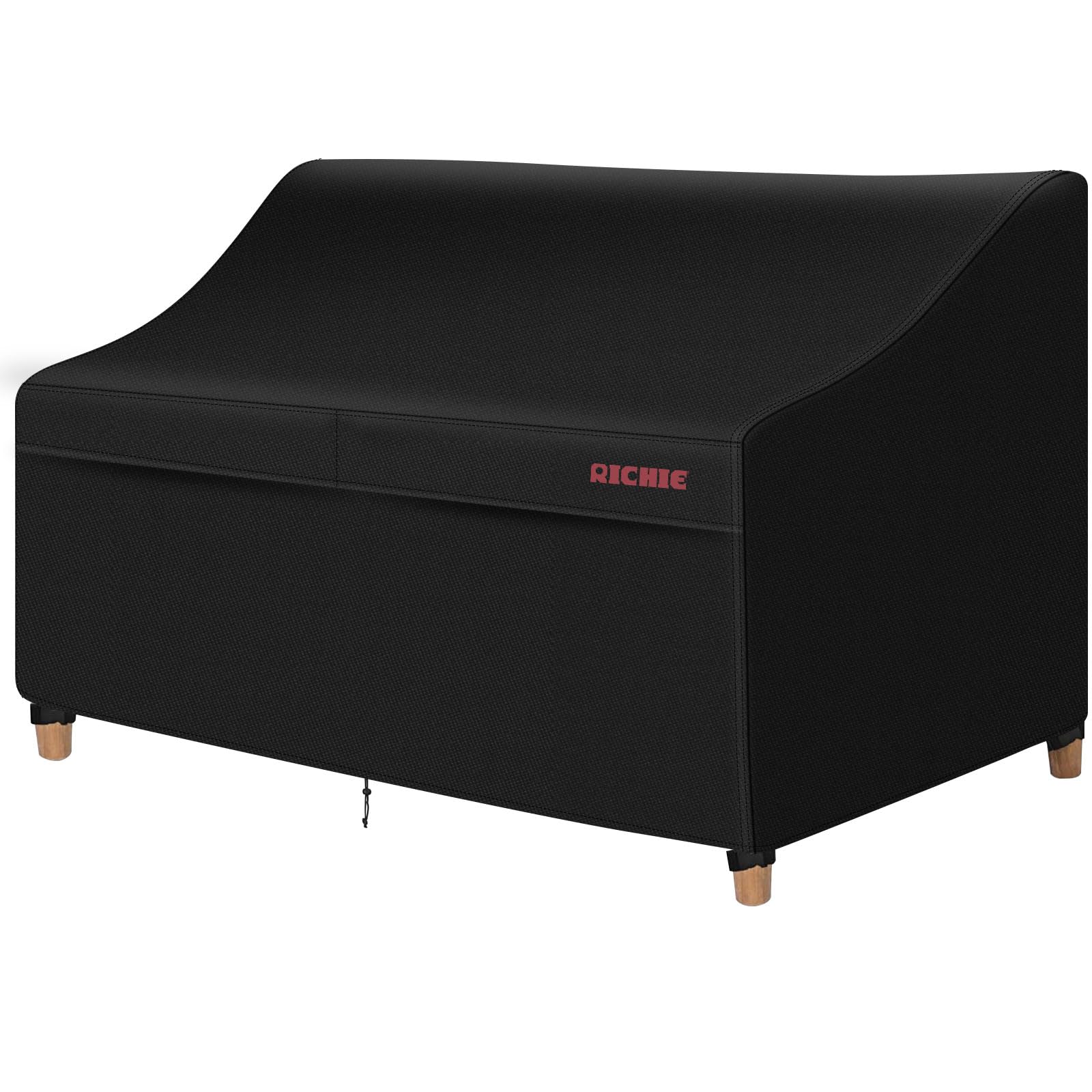 Photo 1 of RICHIE Patio Loveseat Cover -Waterproof Outdoor 2-Seater Sofa Cover with Air Vent, UV Resistant Patio Furniture Covers for 60"W*42"D*31"H Loveseats (Black)