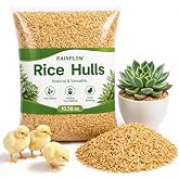 RAINFLOW 10.6oz Horticultural Grade Rice Hulls for Plants &amp; Gardening | Natural Rice Hulls Organic Use for House Plants and Chicken Bedding Improve Soil Structure