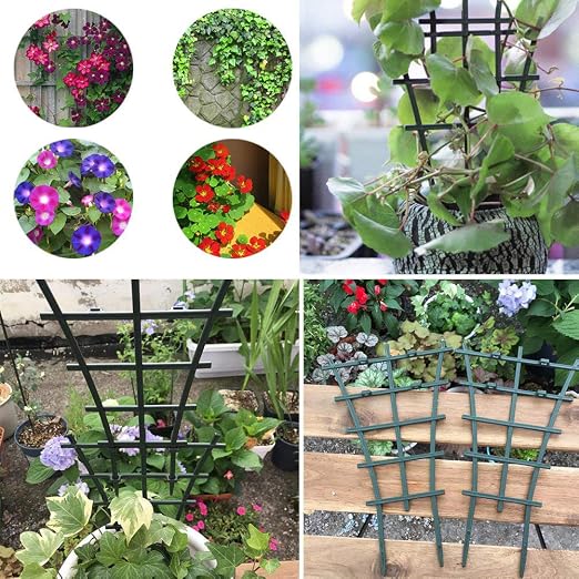 LouisaYork Soporte para Plantas de jardín, 4 enrejados de plástico ...