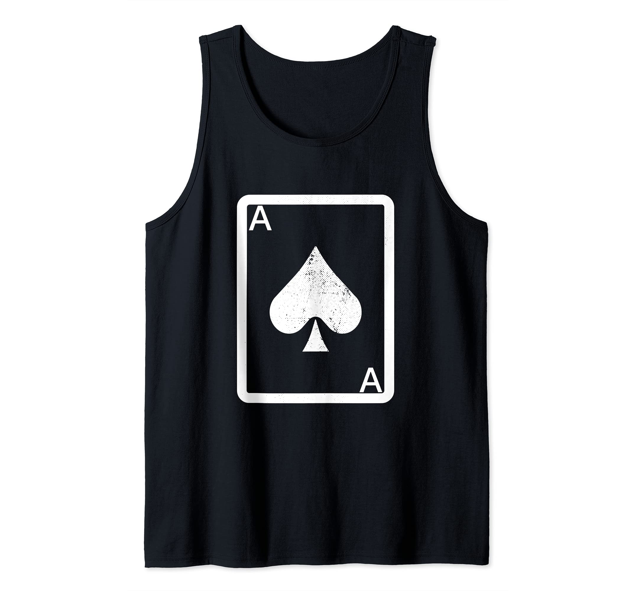 Mens Funny Card Game Fans Ace Spade Card Design Poker Player Tank Top