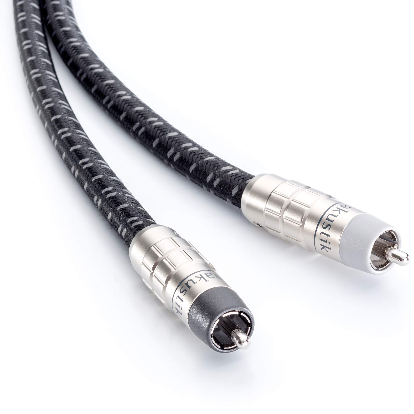 inakustik – 0060410S1 – Excellence Stereo Silver-Plated Audio Cable SE Set | Made in Germany | 2 x 2x Shielded | 2 x 0.75 m in Anthracite | Silver-plated Solid Conductor - High End Rhodium RCA