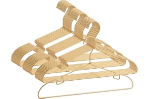 VWV Gold Aluminum Clothes Hangers, 30 Pack 16.5 Inch Metal Shirt Hangers, Lightweight and Sturdy Heavy Duty Hangers for Suit Jackets and Dress Wedding Dresses Etc