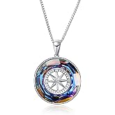 AOBOCO 2025 Graduation Gifts 925 Sterling Silver Compass Pendant Necklace for Women College Graduation Jewelry Gifts for Her Daugter