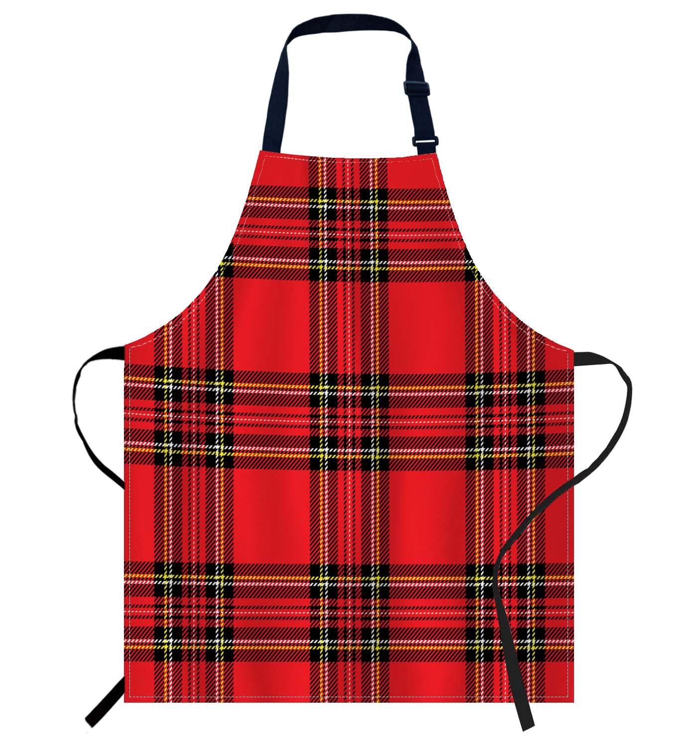 Smooffly Red Plaid Chef's Apron for Cooking and Baking - Kitchen, Butcher's, BBQ & Catering Bib for Men and Women — image 1