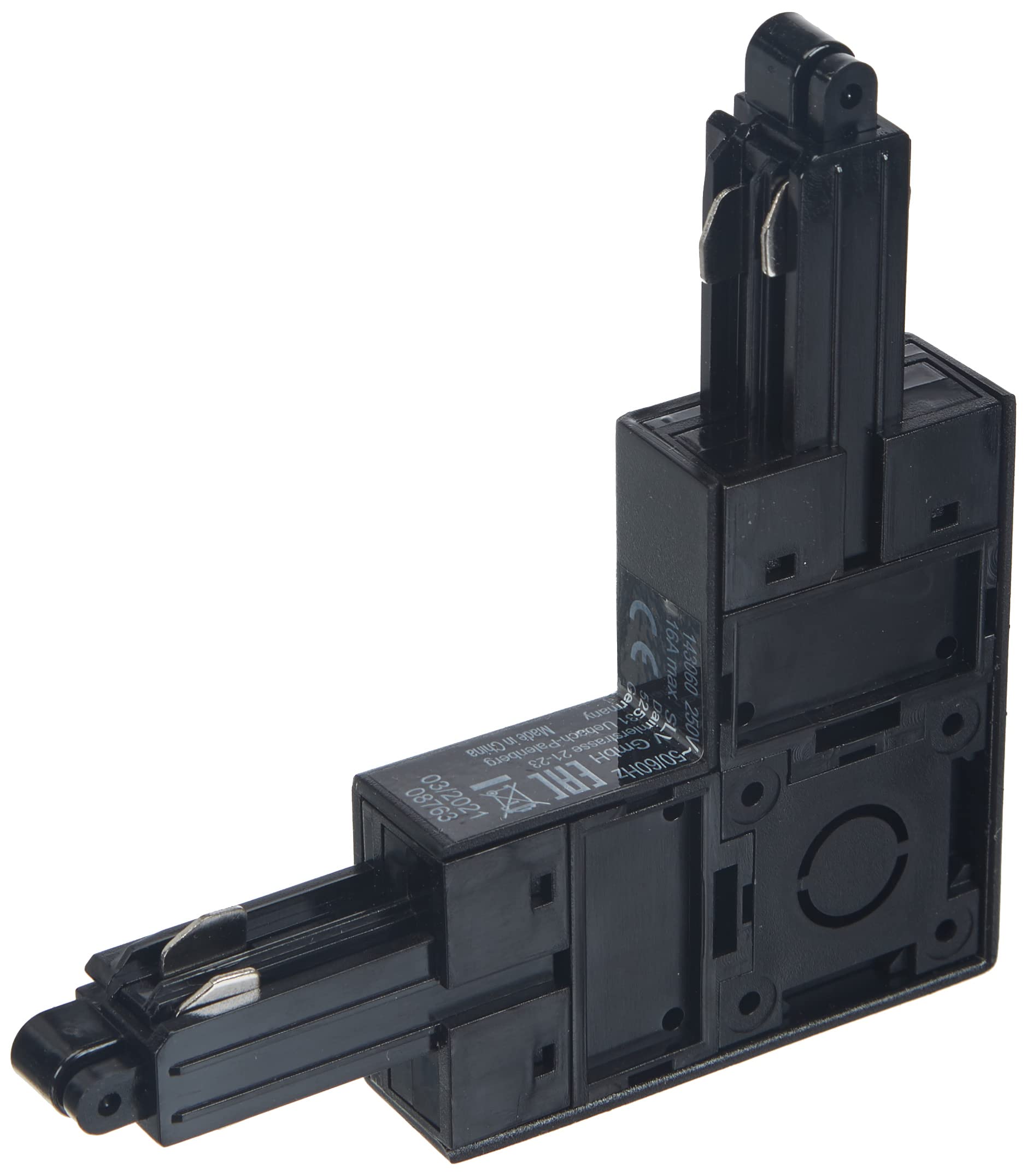 SLV 1-Phase System Corner Connector for 1-Phase HV Track/Black