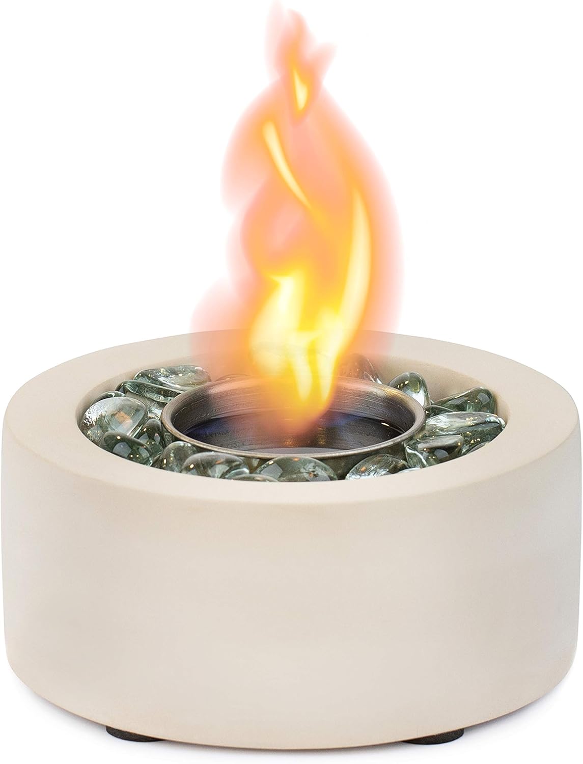 outdoor tabletop fireplace on Amazon Com Lit Knight Tabletop Fireplace Portable Table Top Fire Bowl For Indoor Outdoor Use Safe Ventless Concrete Fire Pit With Decorative Fireplace Glass Isopropyl Alcohol Or