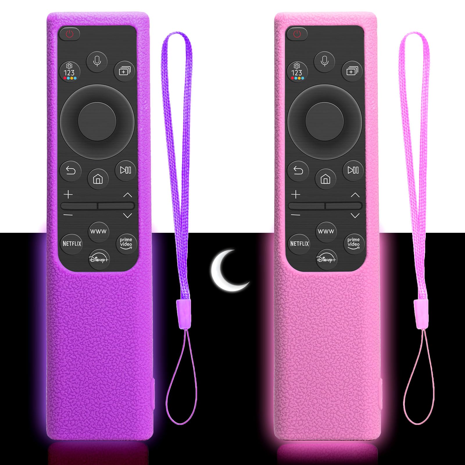 Photo 1 of Silicone Remote Cover for Samsung Smart TV Solar Cell Remote 2021-2022 (2-Pack) - Glow-in-Dark Anti-Slip Protective Case | Compatible with BN59-01357/BN59-01385/BN59-01265A