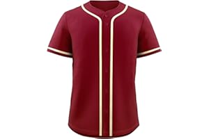 KXK Blank Baseball Jersey for Men Casual Button Down Shirts Short Sleeve Active Team Sports Uniform