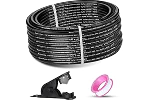HITCHVOYAGER 1/2" OD x 100FT DOT Air Line Tubing Kit Black SAE J844 PA12 Nylon Air Brake Hose with Cutter and Teflon Tape for Trailer Trucks RV Braking Systems or Fluid Transfer