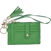 uxcell Slim Wallets Wristlet for Women, RFID Credit Card Case Keychain with Tassel PU Wristlet