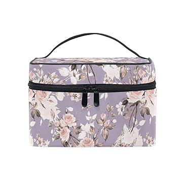 Large Train Toiletry Cosmetic Case With Multiple Compartments
