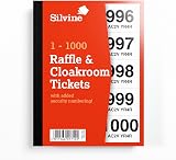 Silvine Cloakroom Tickets 1-1000 with Security Numbering CRT1000 Single