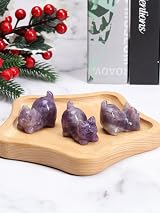 CrystalTears Amethyst Cat Figurine - Healing Crystal Decoration view 3