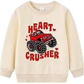 Geoyune Toddler Kids Valentines Outfit Boys Girls Love Heart Sweatshirts Valentine Clothes Tops 2-7T