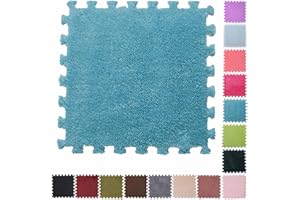 10pcs Milk Velvet Patchwork Rugs - 12 * 12in Carpet Puzzle Mats, Anti-Slip Plush Foam Floor Mat Tiles (Color-K, 10PCS)