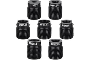 PENITUE 7pcs Gear Shift Knob Adapter Kit, Manual Transmissions Universal Shift Knob Adapter Fit for M6 M8/M10/M12x1.25 M14 Aluminum Alloy Threads Quick Installation Nut Insert Car Kit