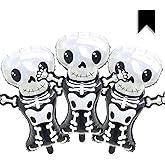 Halloween Balloons, 3 Pack Skeleton Foil Balloons for Halloween Party Birthday Party Supplies Decorations Indoor Outdoor Decor Trick or Treat Decorations