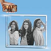 HAN'S LASER 3D Crystal Photo, Personalized Gift with Your Own Photo, Unique Valentine's Day, Christmas, Birthday,Wedding Gifts for Women,Wife,Man,Her,Him,Memorial Presen Medium Landscape