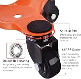 Ronlap 6-Inch Steel Tri-Dolly 3-Wheel Furniture Mover 200 KG Capacity 4 Pack view 3