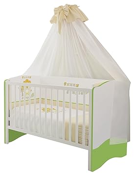Polini Kids Kombi-Kinderbett Simple 140 x 70cm weiß-grün, 1176.6