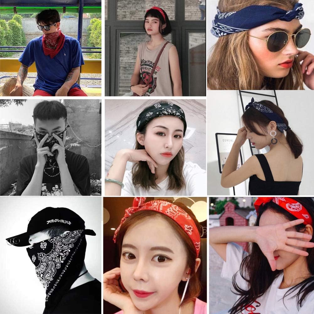 15pcs Bandanas Multi-Purpose Polyester Bandanas Party Outdoor Favor Scarf Headband Handkerchiefs for Unisex Women Men Boy Girls: Clothing
