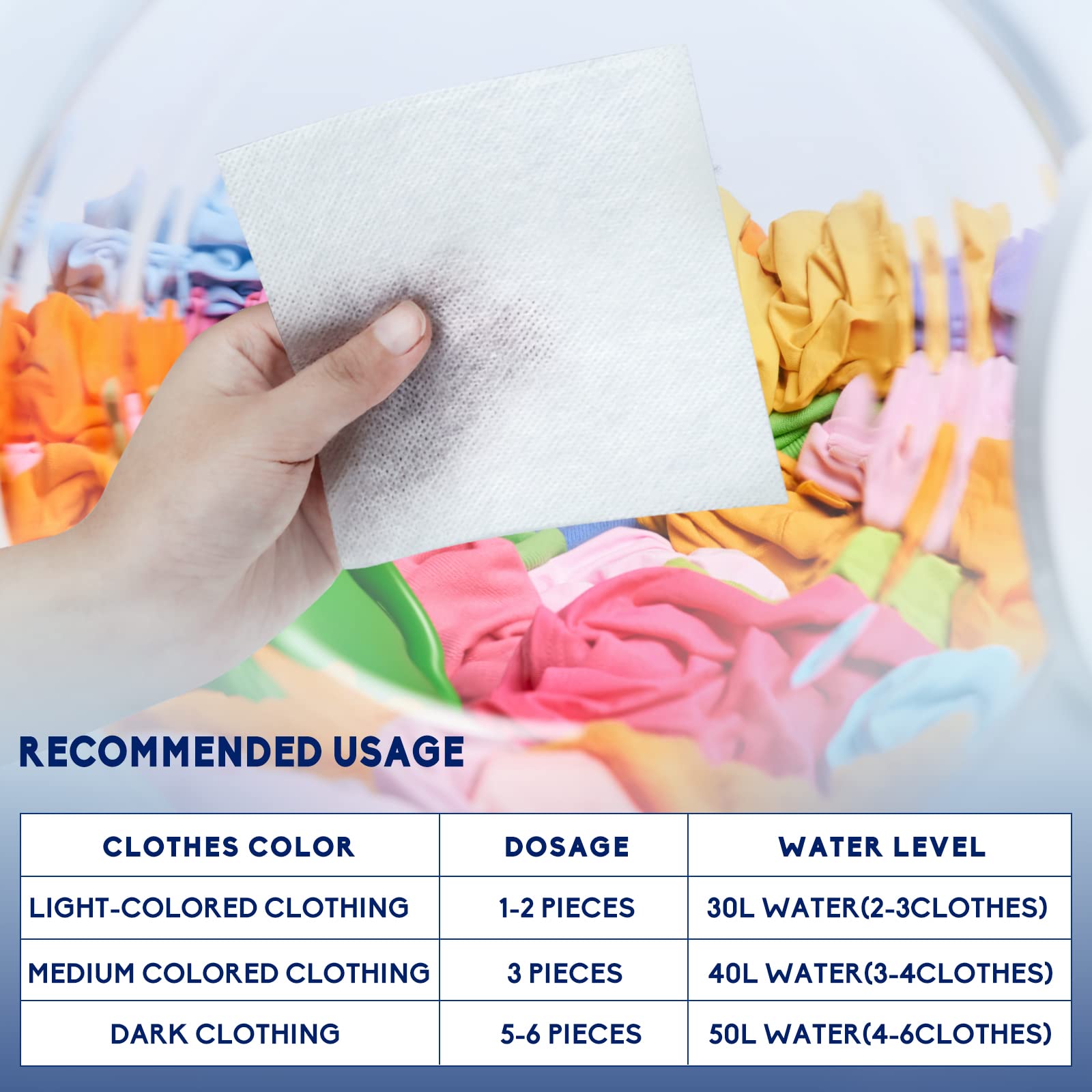 Xcleen Color Absorber Laundry Sheets 120 Count, Dye Catcher to Prevent Clothes from Smearing, Fragrance Free Color Trapping Sheets for Home School or Apartment