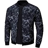 SweatyRocks Men's Zip Up Lightweight Bomber Jackets Long Sleeve Casual Windbreaker Fall Outerwear