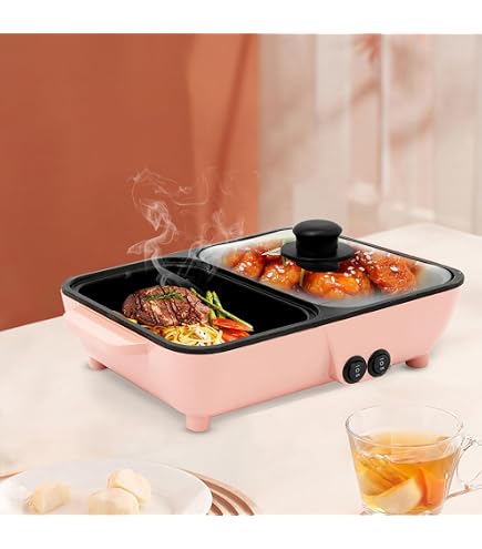 Amazon.com: CNCEST 2 in 1 Portable Electric Hot Pot Barbecue Grill