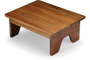 Perfnique Wooden Step Stool, 6.5" One Step Stool for Adults, 300lb. Load Non-Slip Step Stools for High Beds, Wood One Step La