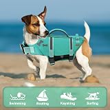 EMUST Dog Life Vest Reflective Strips Adjustable Turquoise L view 6