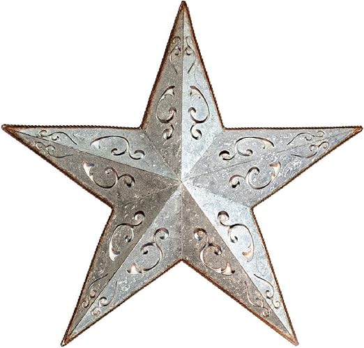 Amazon Com Galvanized Metal Lacy Barn Star 24 Rustic Gray Zinc
