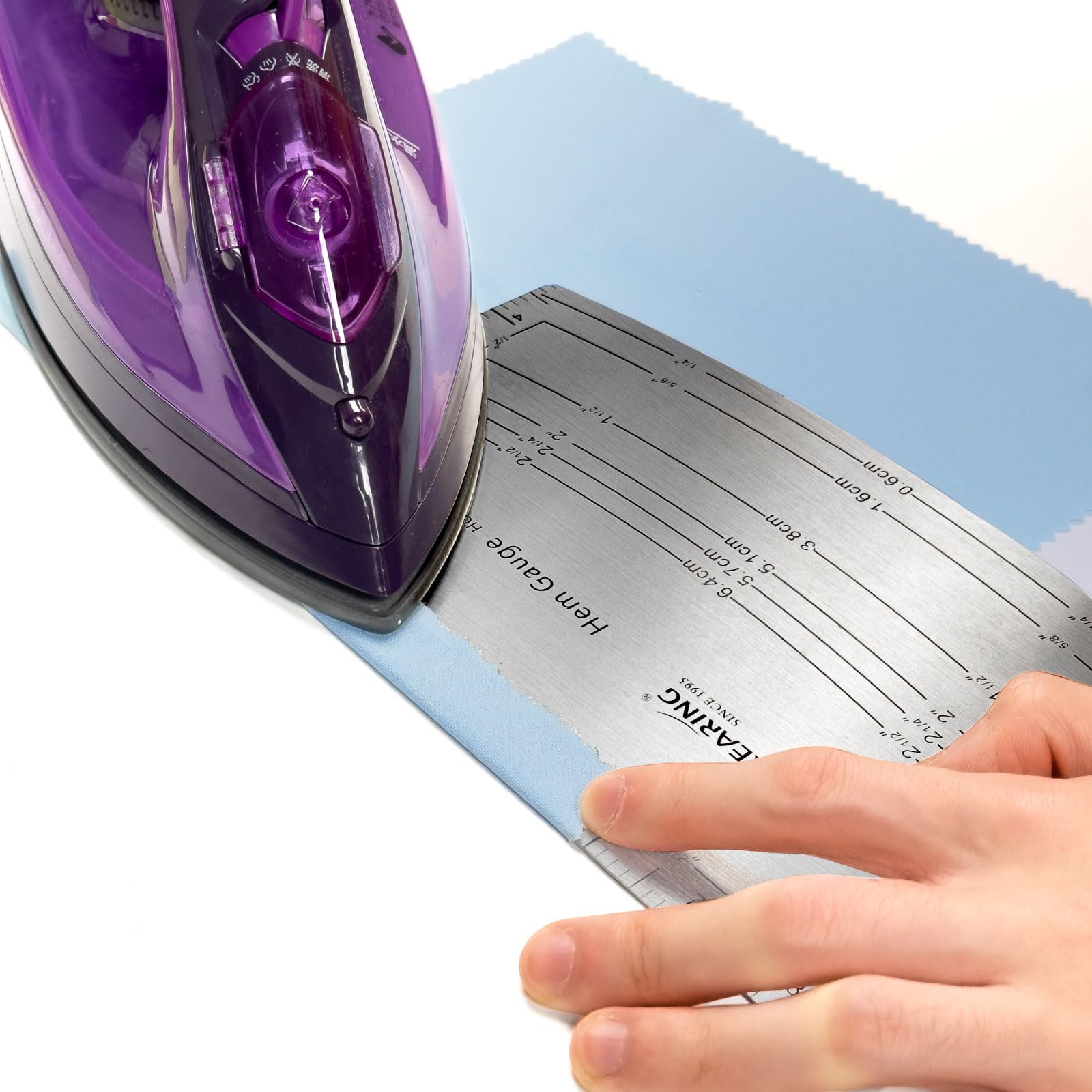 KEARING Aviation Aluminium Hot Hem Gauge, Hot Iron Ruler Hot Press for Sewing Pattern Alterations, Belt and Waistbands