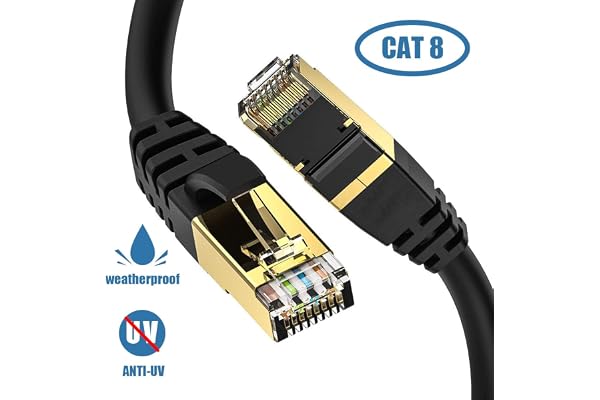 Cat8 Ethernet Cable 6FT (1.83 Meters), 40Gbps 2000Mhz High Speed Network Cable, Short Internet Cable, Shielded Ethernet Cat 8