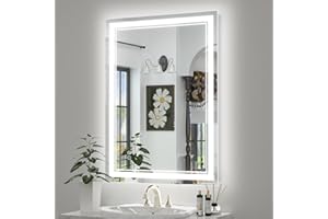 OKPAL 24x32 LED Bathroom Mirror, Anti-Fog Lighted Bathroom Mirror, Dimmable Lighted Vanity Mirror, LED Vanity Mirror with Lights, Shatterproof, ETL Listed, Horizontal/Vertical