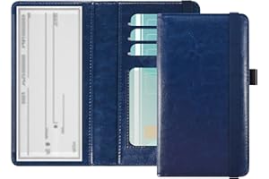 ACdream Checkbook Cover, Leather RFID Blocking Check Book Wallet, Protective Premium Business and Personal Duplicate Checks Holder, with Credit Card Slot for Women Men