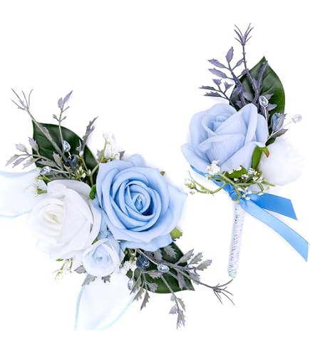 Opiloku Royal Blue Silk Rose Boutonniere – Handmade Wedding Corsage With Pin & Clip, For Groom, Groomsmen, Prom