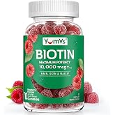 YUM-V'S Biotin Gummies 10,000 mcg per Serving (70 Count) | Maximum Strength Hair, Skin &amp; Nail Support | Great Tasting Hair Vitamins | Kosher &middot; Halal Friendly &middot; Non-GMO &middot; Vegan