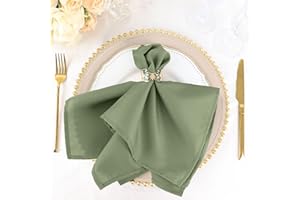 EFAVORMART.COM Efavormart Pack of 5 Eucalyptus Sage Green Premium 17" x 17" Washable Polyester Napkins Great for Wedding Party Restaurant Dinner Parties