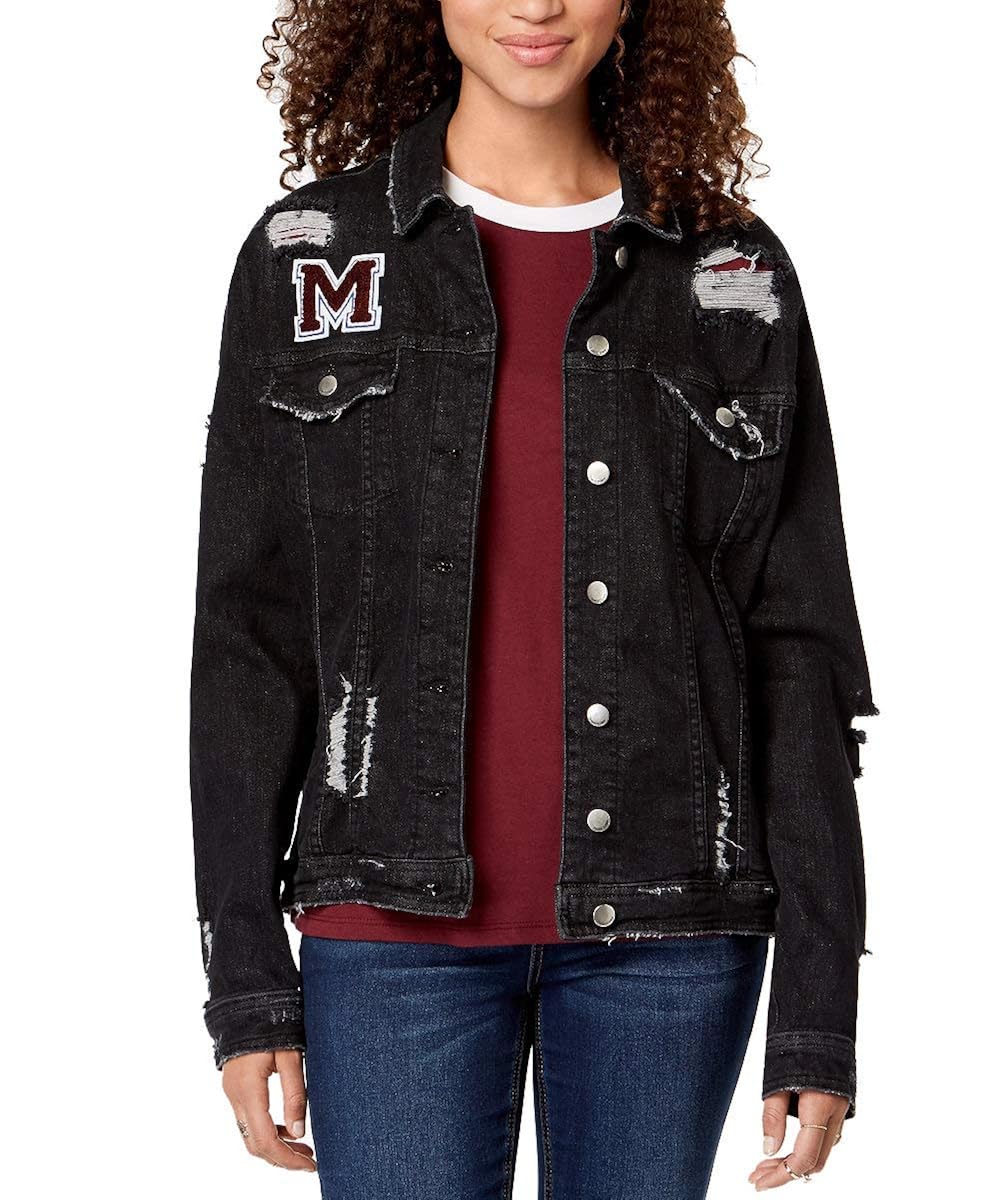juniors black jean jacket