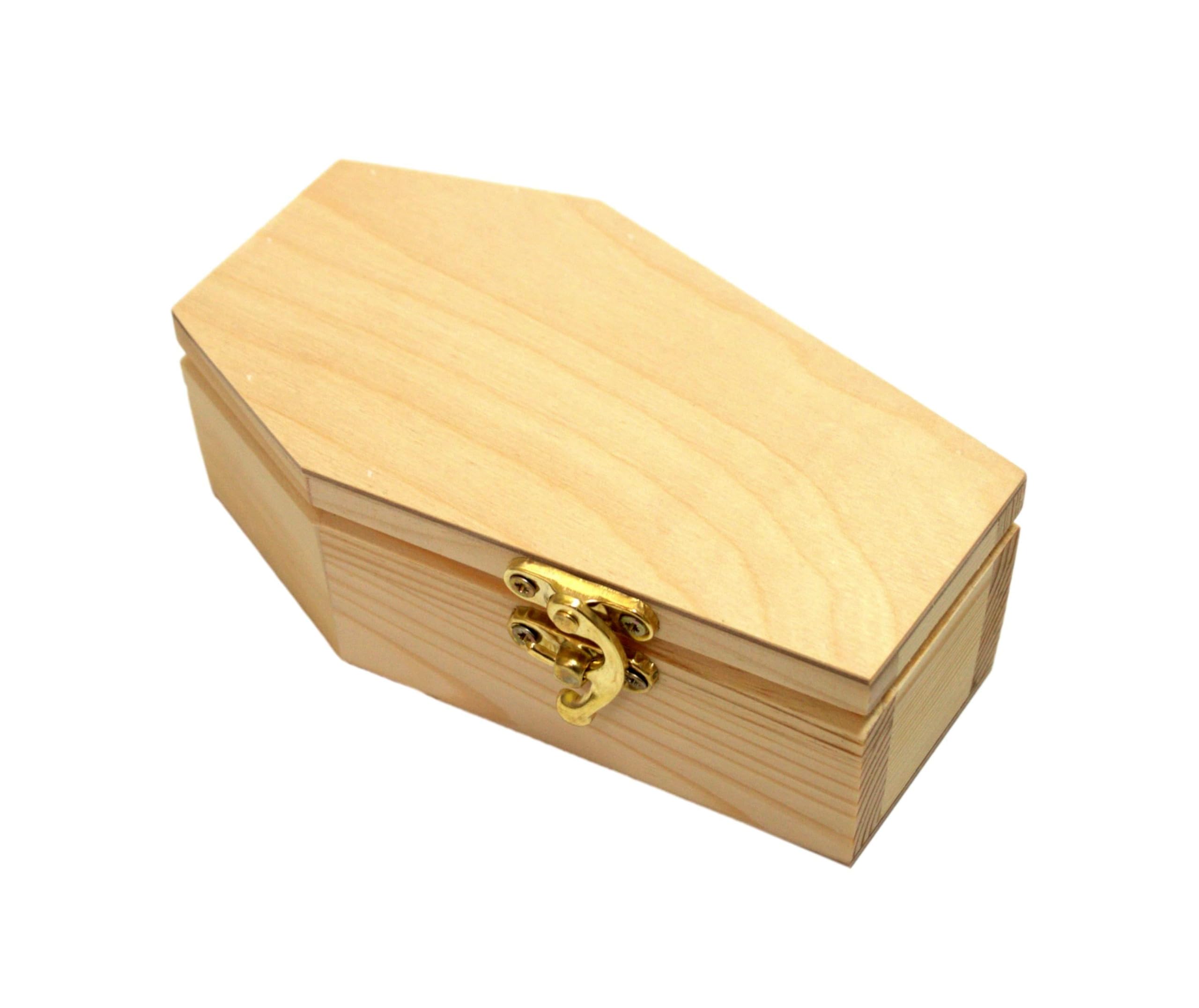 Wooden World - Halloween Decoration Wooden Halloween Coffin box, halloween treat box, Goth decor, animal casket - for decoupage - 30 cm