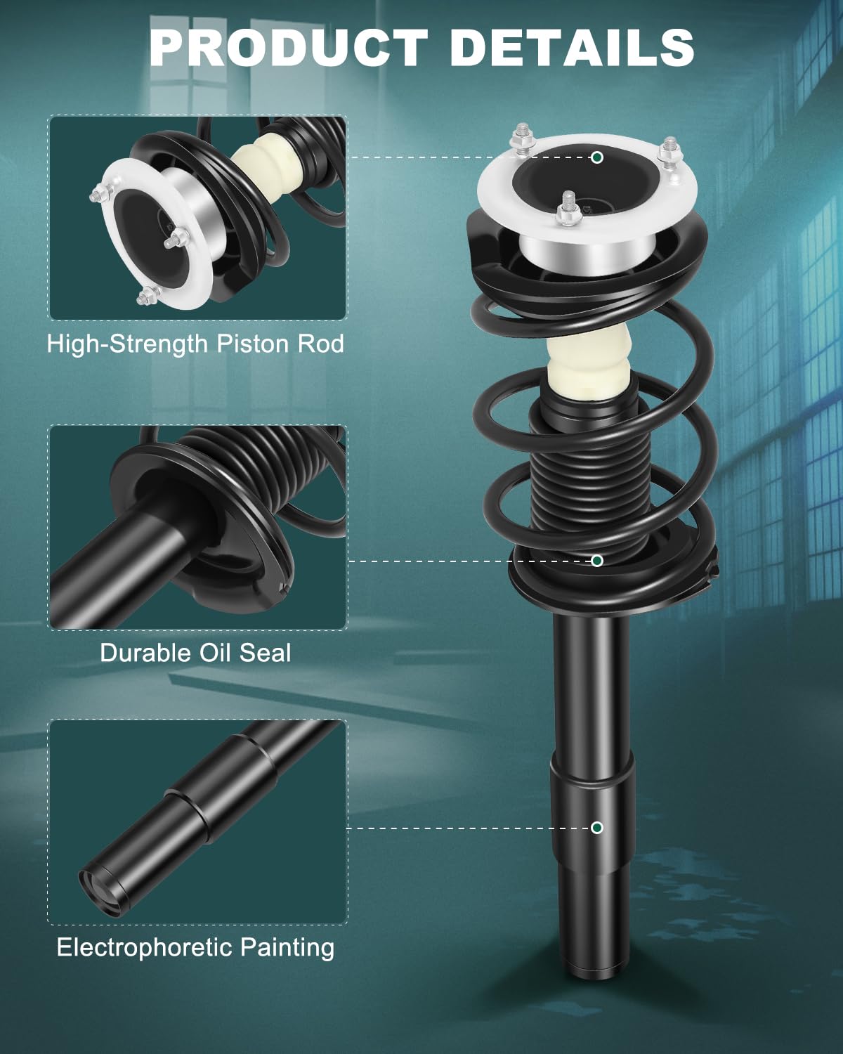 AUTOMUTO Strut Spring Assembly Front Pair struts and Shock Absorber for BMW 525i 2004-2006,for BMW 530i 2004-2007 replacement for 1335632L 1335632R