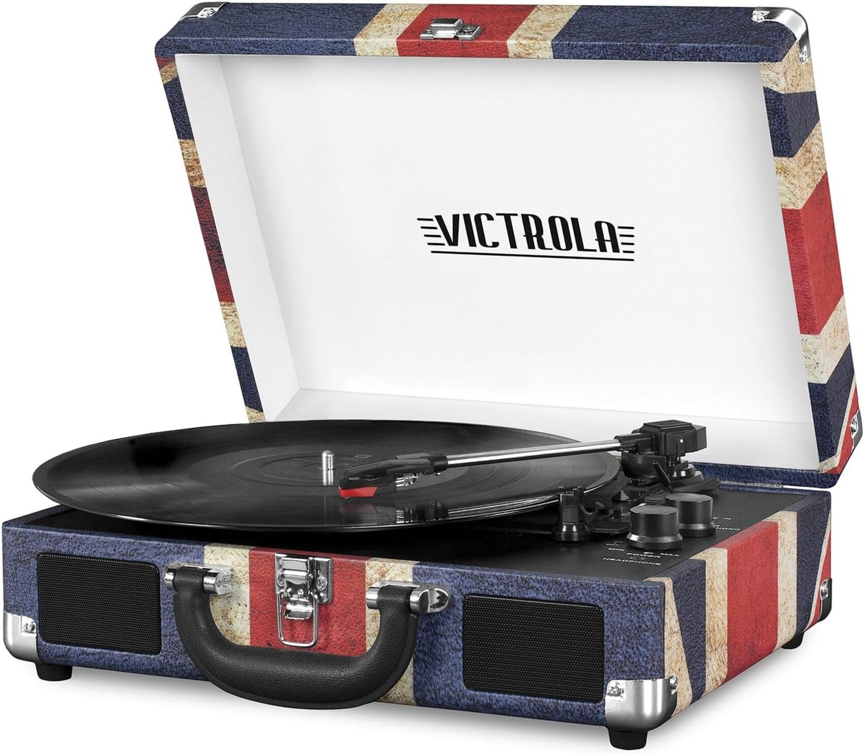 Photo 1 of Victrola Vintage 3-Speed Bluetooth Portable Suitcase Record Player with Built-in Speakers | Upgraded Turntable Audio Sound|UK Flag, Model Number: VSC-550BT-UK