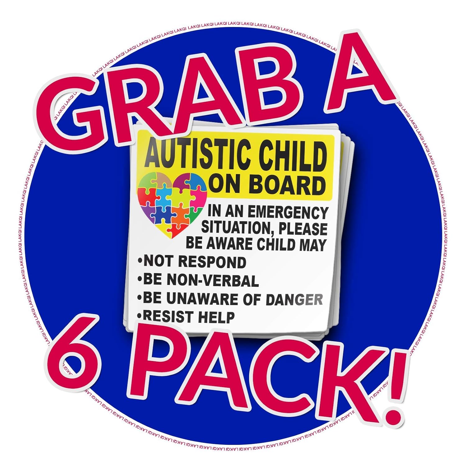 Autistic Child With Autism On Board 6 Sticker Decals