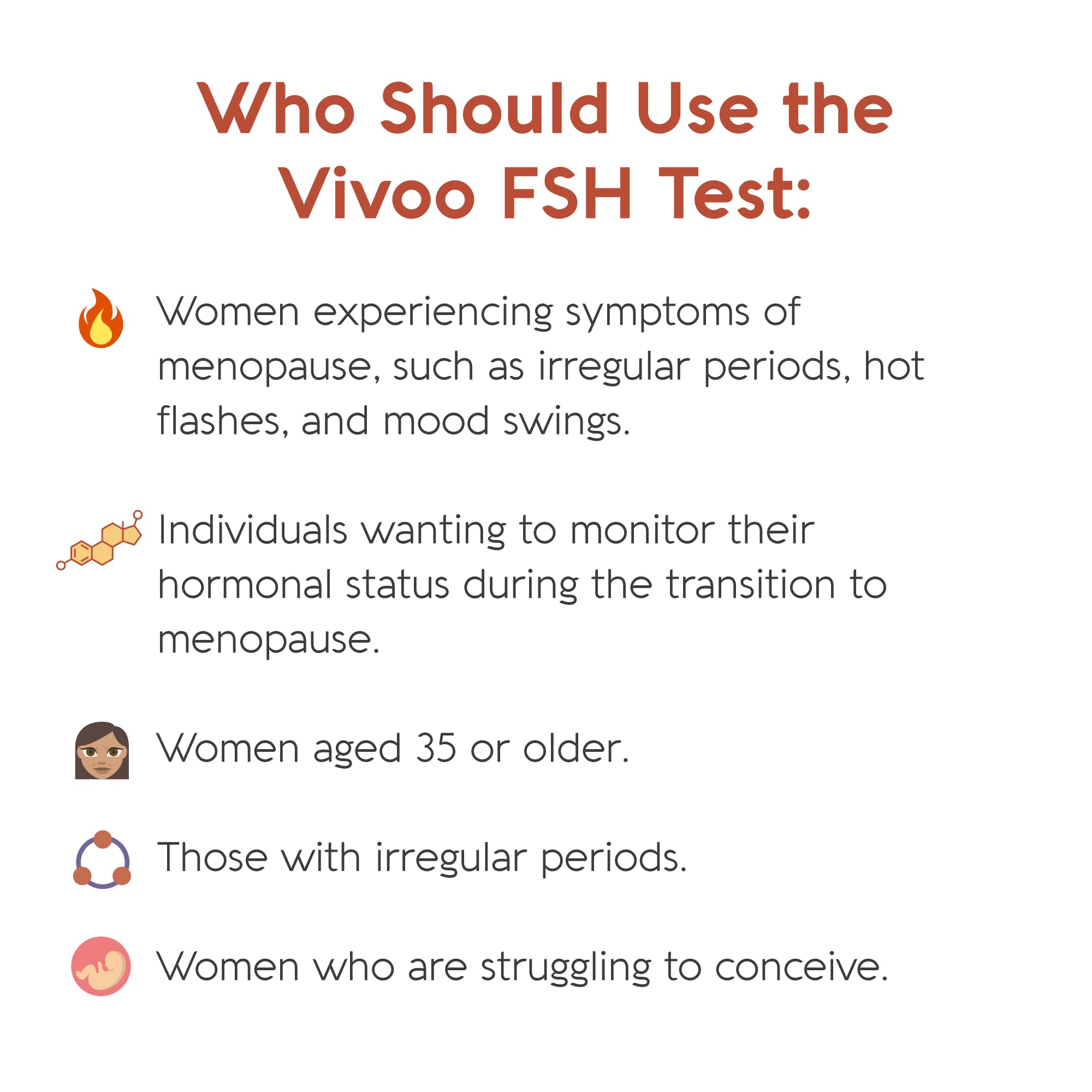 Vivoo Fertility Test, Monitor Your Ovarian Reserve at-Home, Scan & Track Your Results with Vivoo App, Individually Wrapped 10 Fsh Test Strips and 10 Urine Collector