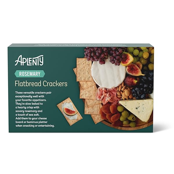 AMAZON BRAND – APLENTY, ROSEMARY FLATBREAD CRACKERS, 4.4 OZ