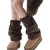 MANGMAO Fuzzy Leg Warmers Y2k Fairy Grunge Fur Leg Warmers Women Fluffy Cute Stocking Socks Aesthetic Accessories