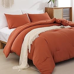 ROSGONIA King Size Comforter Set Burnt